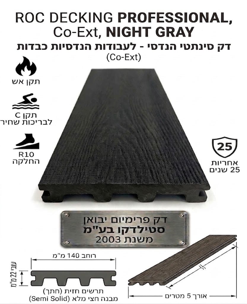 דק סינתטי ROC PROFESSIONAL Co-Ex בגוון אפור לילה NIGHT GRAY