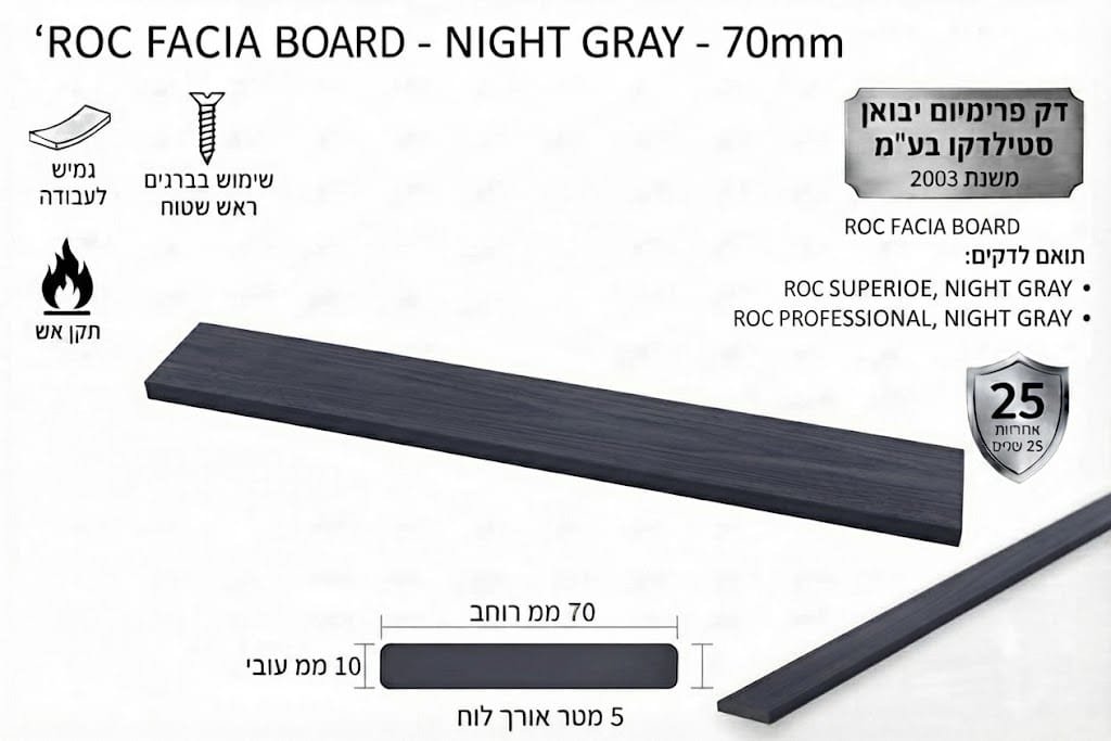 דק סינתטי ROC PROFESSIONAL Co-Ex בגוון אפור לילה NIGHT GRAY