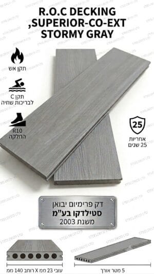 דק סינתטי ROC SUPERIOR Co-Ex גוון אפור סערה (STORMY GRAY)